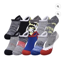 Member's Mark Boys 10-Pack No-Show Sock Shoe Size Small 7-10 Green/Multi