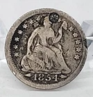 1854 US Seated Liberty Dime Arrows at the Date Plugged Lot. H535