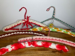 Lot of 6 Crocheted Granny Cottage Core Hangers All Different!