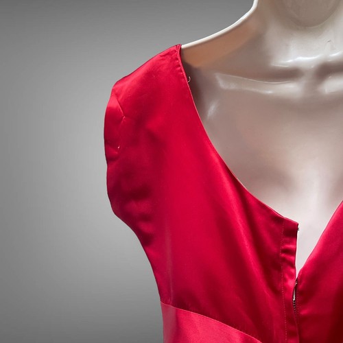 Beautiful Vintage Ruby Red 1950s Jonathan Logan Liquid Satin Gown Size Sm - Bild 8 von 20
