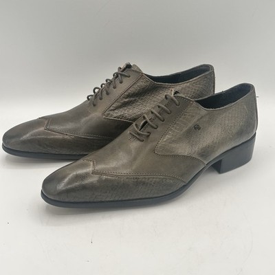 Sergio Cerruti Roma Men s Dress Shoes Brown Leather Italy Size 41 US 8 Snakeskin