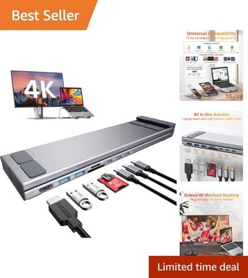 Portable USB C Dock with 8 Ports and 4K HDMI for MacBook and Windows