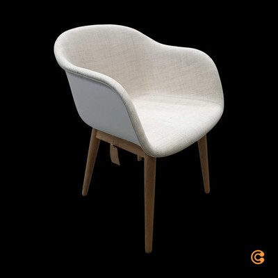 Muuto Fiber Armchair Eiche Gestell Beige Melierte Sitzschale Stuhl SIEHE TEXT