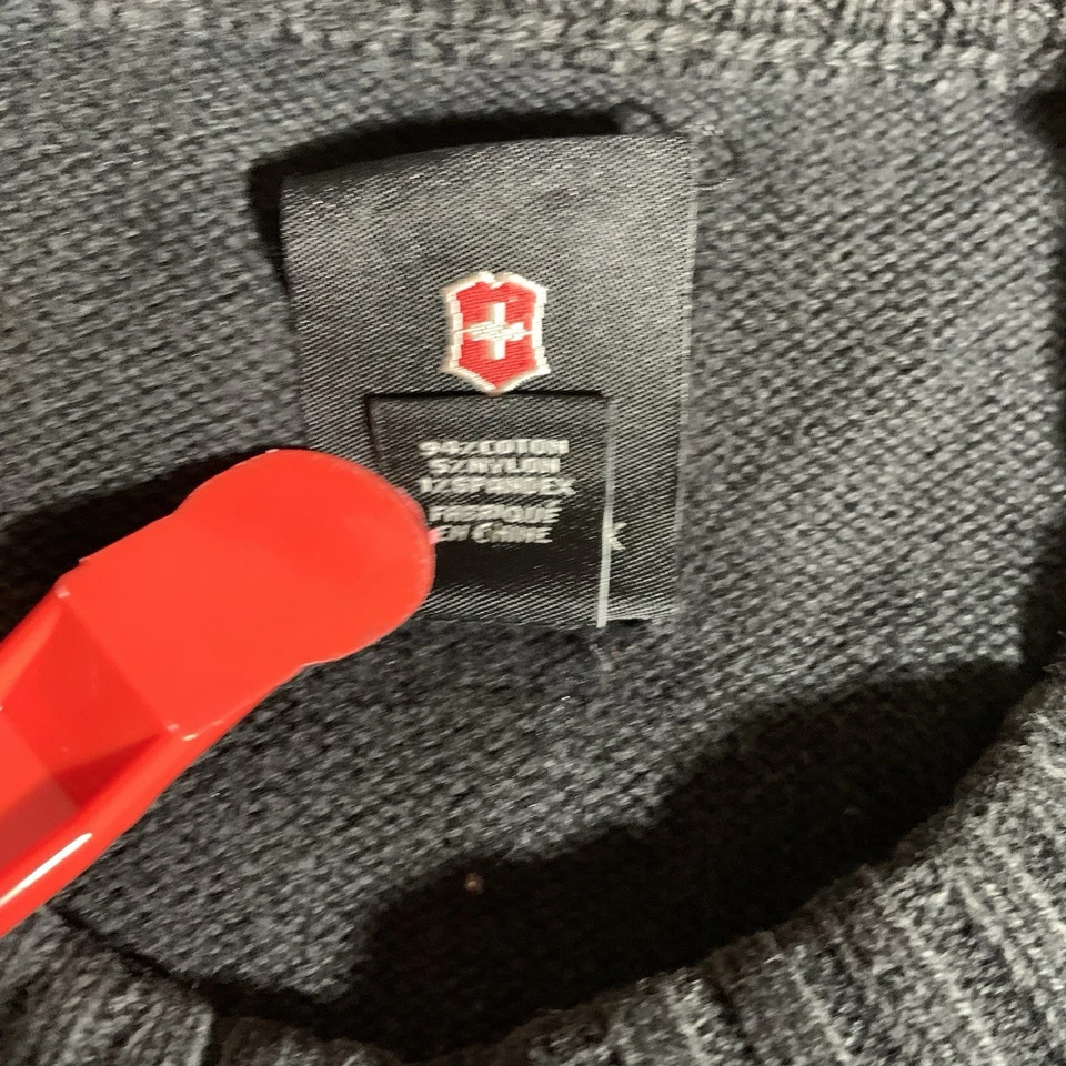 Suéter Victorinox Swiss Army Para Hombre XL Gris Tejido Cuello Redondo Pullover Mezcla de Algodón Foto 3 de 4