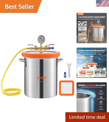 #ad #ad 3 Gallon High Pressure Vacuum Chamber with Tempered Glass Lid amp; Easy Operation $126.44