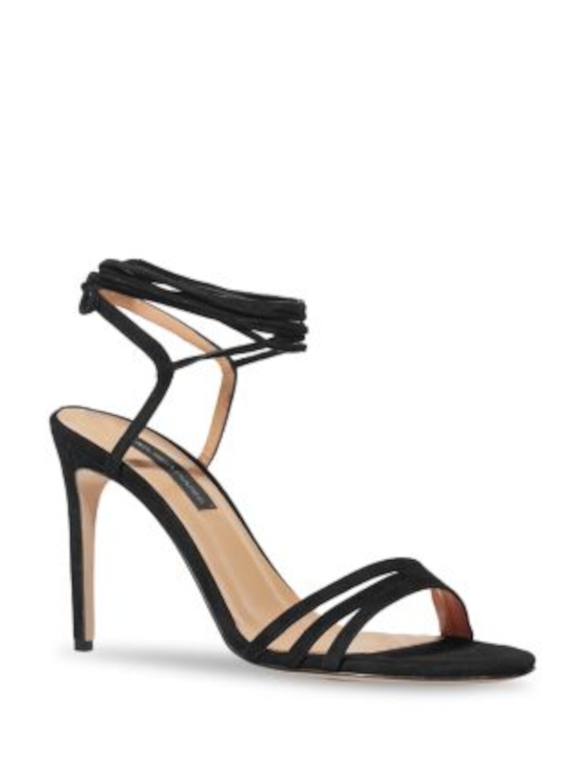 CHELSEA PARIS Womens Black Ankle Wrap Tie Sasha Stiletto Suede Heeled Sandal 40 29090₽