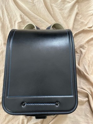 Randoseru Backpack Black Blue Stitch Hybrid Velbio Used