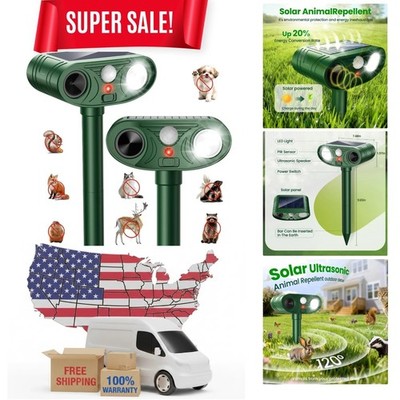 2026 Ultrasonic Solar Animal Repellent - Waterproof Deer & Cat Repellent 2-Pack