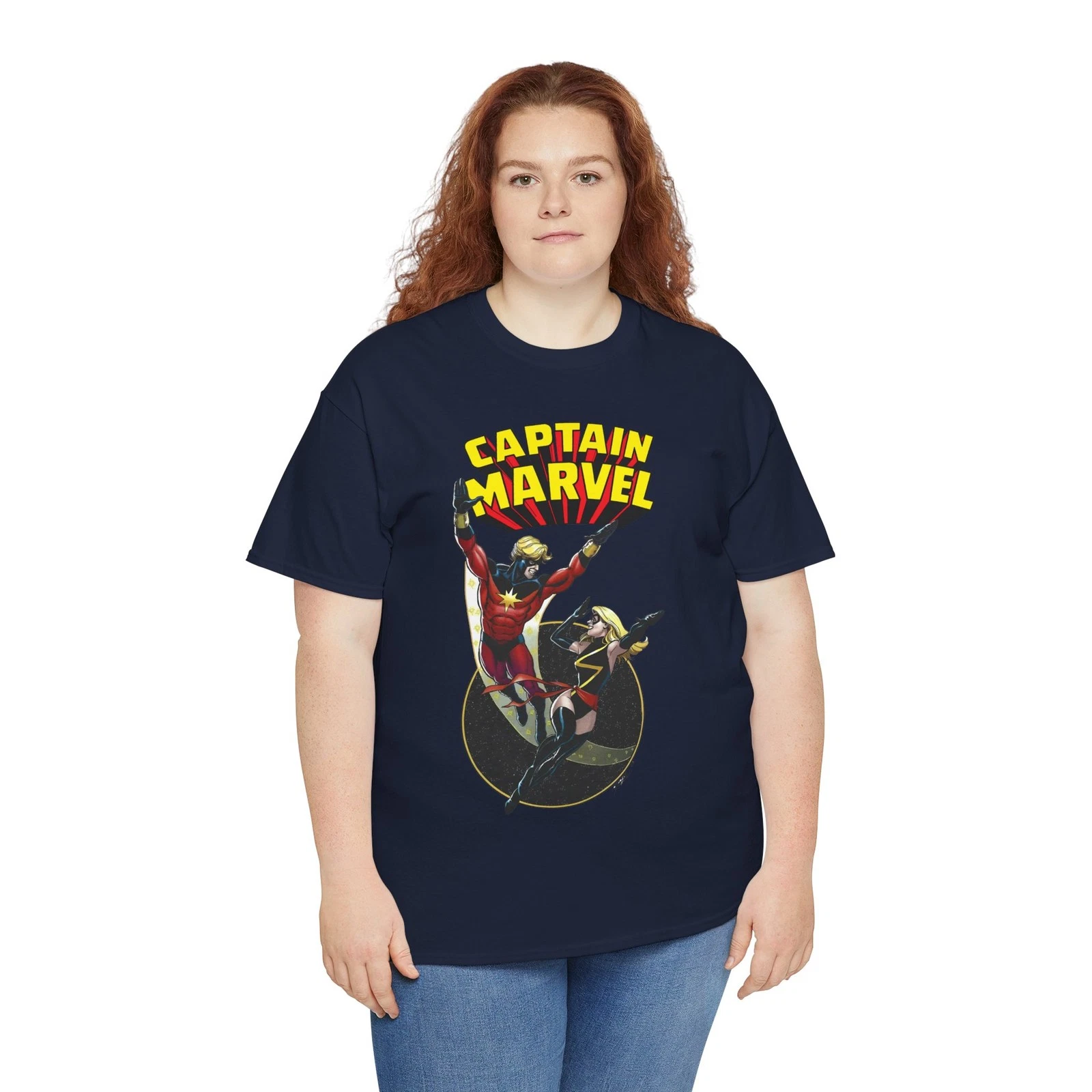 Captain Marvel T-Shirt - George Perez Art - Mar-Vell, Carol Danvers