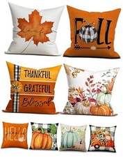 Fall Decorations Pillow Covers Double-Side 18" x 18" Pack of 4 Fall Type