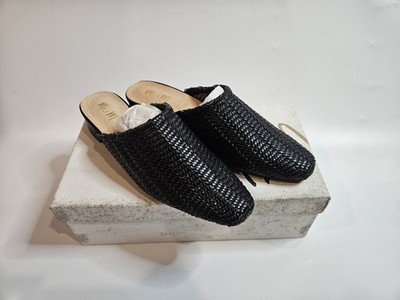 Mi.iM woven Genuine leather mule womens shoe Sz 6, 6.5, 7, 7.5 Black