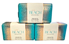 Bath  Body Works 3x AT THE BEACH Shea Butter Cleansing Bar Soap FREE SHIP
