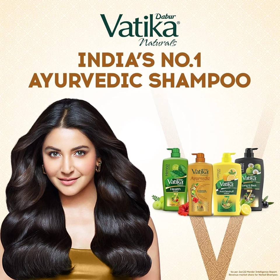Dabur Vatika Ayurvedic Shampoo 640ml | Strong Hair | 10 in 1 Herbal Care 🌿 Foto 3 de 4
