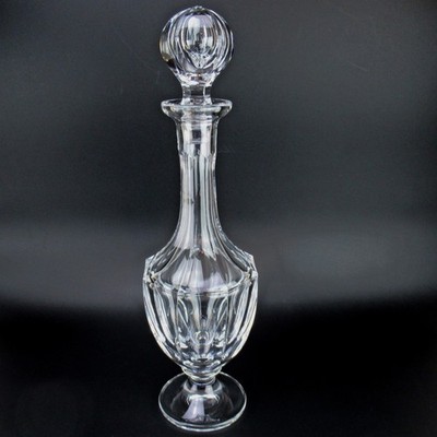 Wunderschöne Glas Karaffe Handgeschliffen Vintage Glass Carafe Decanter 36,5cm