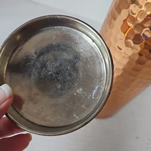 HAMMERED COPPER PASTA SPAGHETTI Storage Container With Lid Tall 12" India - Picture 11 of 12