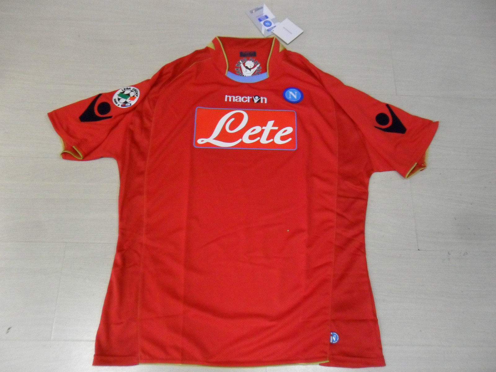 Napoli Macron Size L Red Match Jersey 0763
