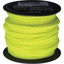 Atwood Rope MFG D-Loop Cord Neon Yellow Glow 100ft Many Applications Made In USA