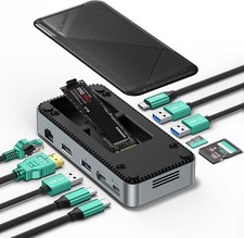 GiGimundo M.2 NVMe SSD Enclosure Docking Station - 10Gbps Hub, USB-C PD100W