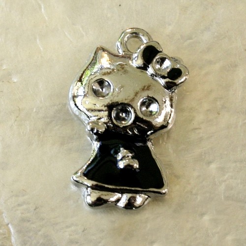 2 Breloques Cadeau Métal Émaillé Doré Carré En Verre 14x12mm