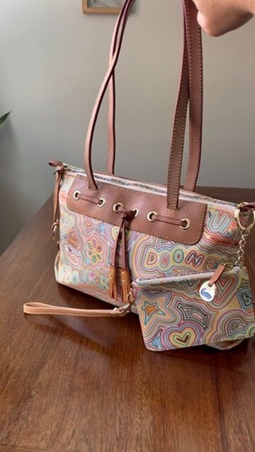 Vintage Dooney & Bourke Y2K Rainbow Zipper Shoulder Bag and Wristlet USA image 9