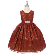 BURGUNDY Size 6 Flower Girl Dress Bridesmaid Birthday Recital Formal Graduation