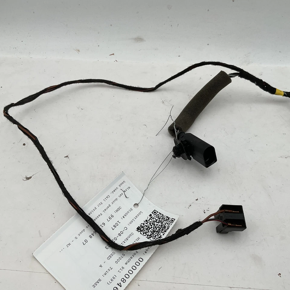 Arnés de cableado de puerta derecha 2007-2008 Porsche Boxster Cayman 911 99761264807 Foto 3 de 4