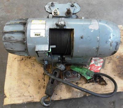 P&H HARNISCHFEGER, HOIST, 204147, 15FT LIFT, 500LB CAPACITY, 1/2 HP, 28 FPM