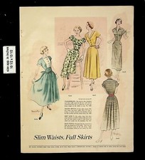 1949 Slim Waists Full Skirt Clothing Vintage Fashion Print 20929