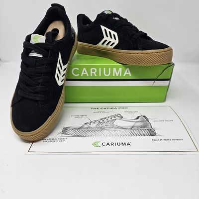 Cariuma Catiba Pro Skate Gum Black Suede Shoes Womens 6 Mens 4.5 NEW