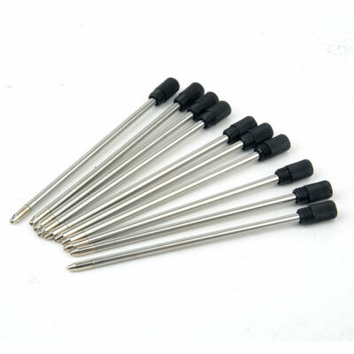 10pcs/set 70mm Black Metal Element Crystal Ink Ballpoint Pen Replace Refill Pens