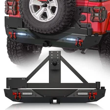 For 2018-2024 Jeep Wrangler JL JLU Unlimited Rear Bumper  w/ Spare Tire Carrier