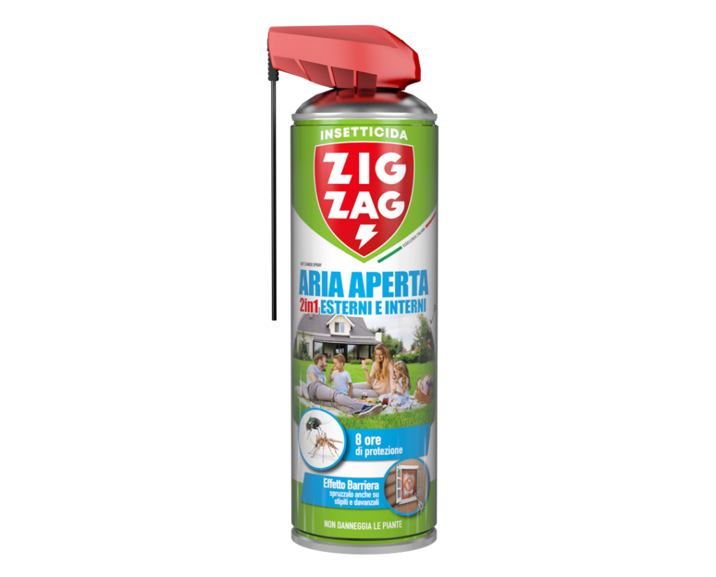 Insetticida Ziga Zag Acti Zanza Spray Aria aperta 2in1 esterni ed interni 500ml