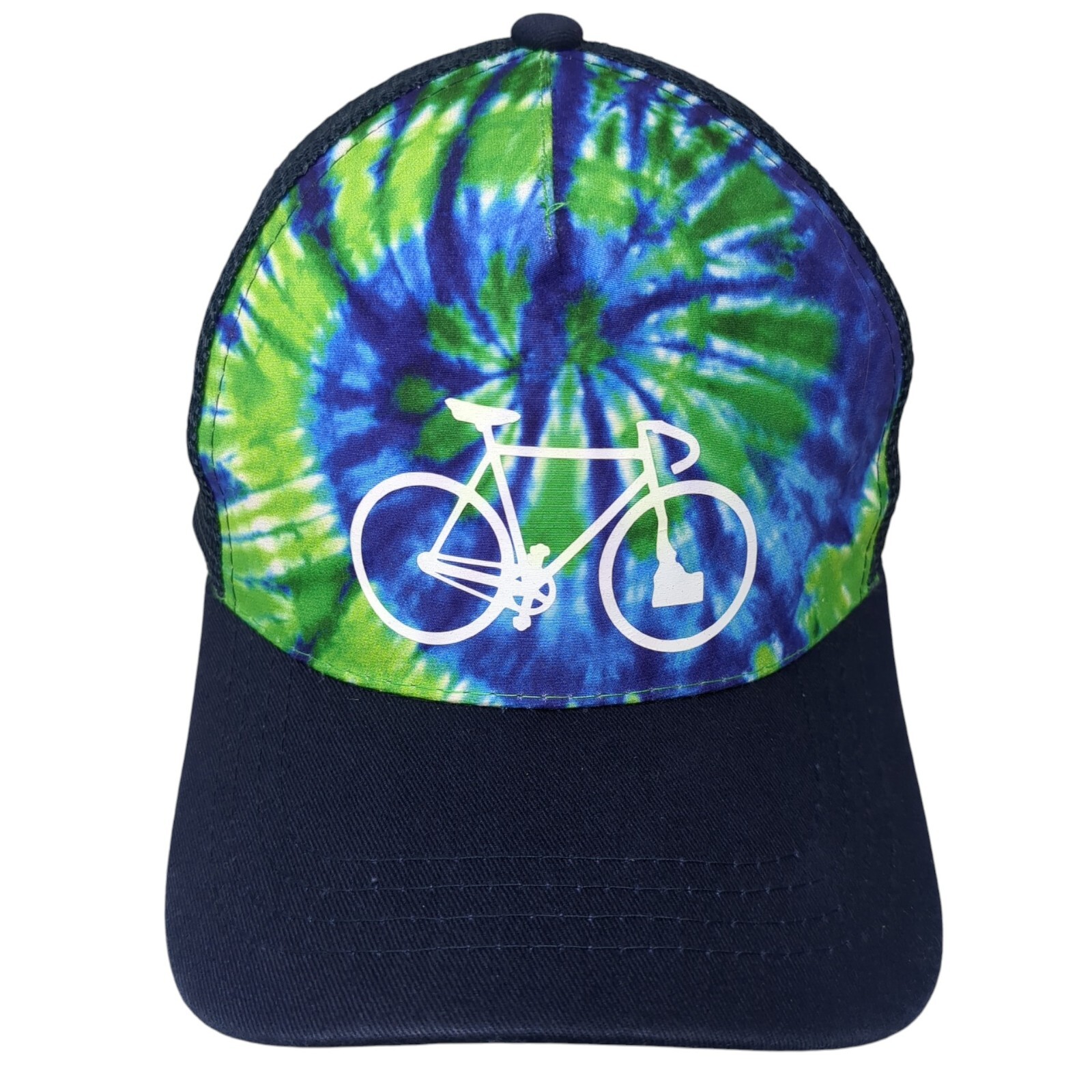 Bicycle Snapback Trucker Hat Multi One Size Tie Dye Mesh Back Pit Bull