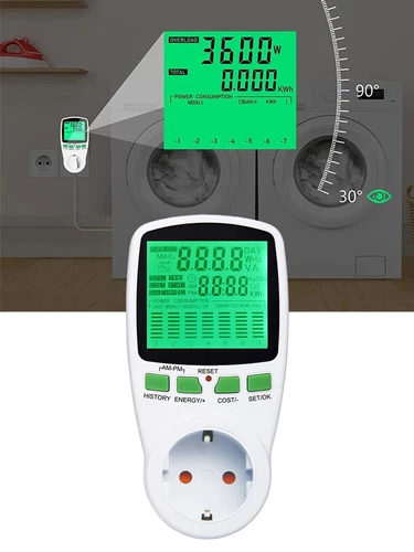 Stromzähler für Balkonkraftwerk 16A 3680W Energiekostenmessgerät mit LCD-Display - Bild 1 von 13
