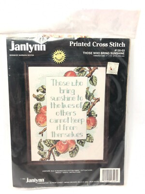 Janlynn Those Who Bring Sunshine Cross Stitch Kit Vintage 1992 #135-03 New 11x14