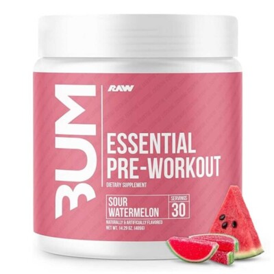 RAW Nutrition CBUM Essential Pre Sour Watermelon 405g / 30 serv 11/25 + Samples