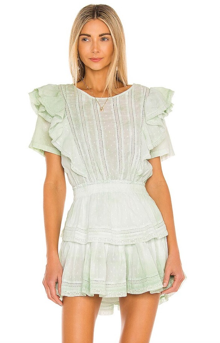 love shack fancy green dress Mini dress