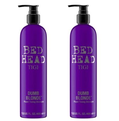 TIGI Bed Head Dumb Blonde Purple Tone Correcting Toning Hair Shampoo 13.5 oz 2pk