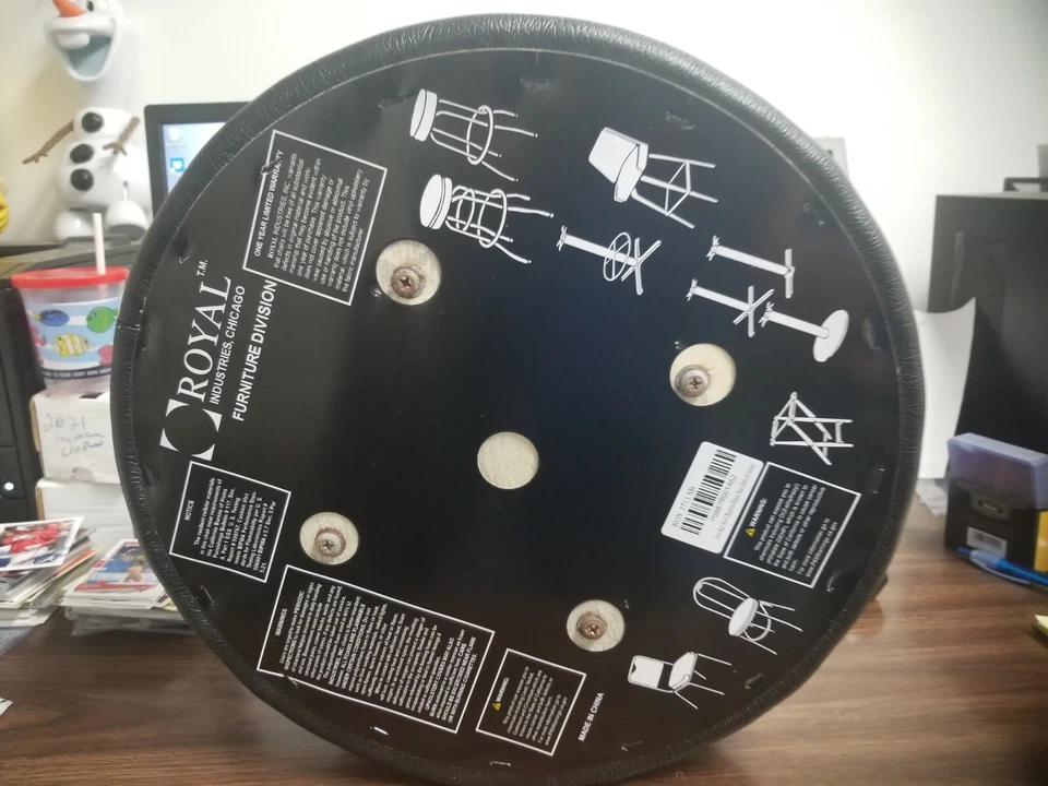 BAR STOOL REPLACEMENT, FIRM HEAVY SEAT TOP 14" DIA, 4" BLK, RED, CRIMSON - Image 3 of 4