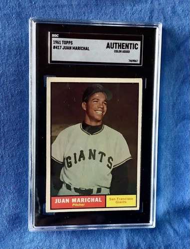 1961 Topps #417 JUAN MARICHAL ROOKIE CARD HALL OF FAME GIANT GREAT CENTERING