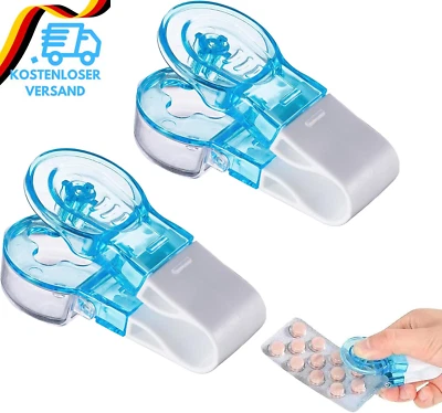 HFMYGS 2 Stück Tablettenausdrücker,Tragbarer Pillenöffner,Klein Tablettenausdrückhilfe,