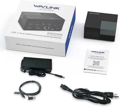 Wavlink  USB 3.0, USB-C Uni. Docking Station Dual HDMI 4K+2K UG-76PD2Pro 100W PD