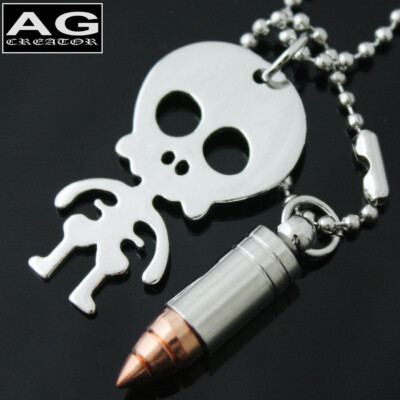 Mini Cute Skeleton with Bullet Pendant with 28