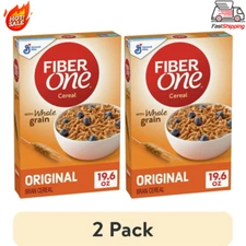 (2 pack) Fiber One Cereal, Original Bran High Fiber Cereal Made with Whole Grain