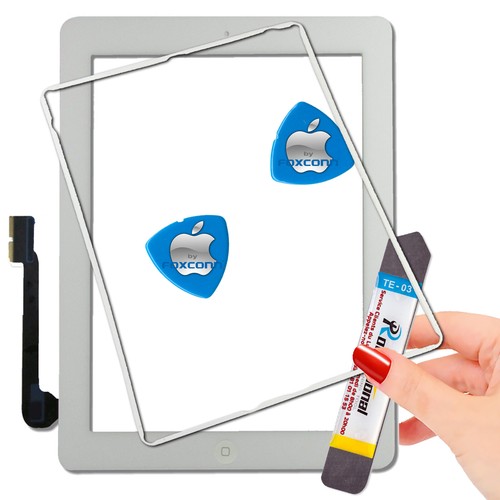 KIT Vitre Tactile iPad3 A1416 Blanc Écran Verre Assemblé Outils Joint Contour - Photo 1/11
