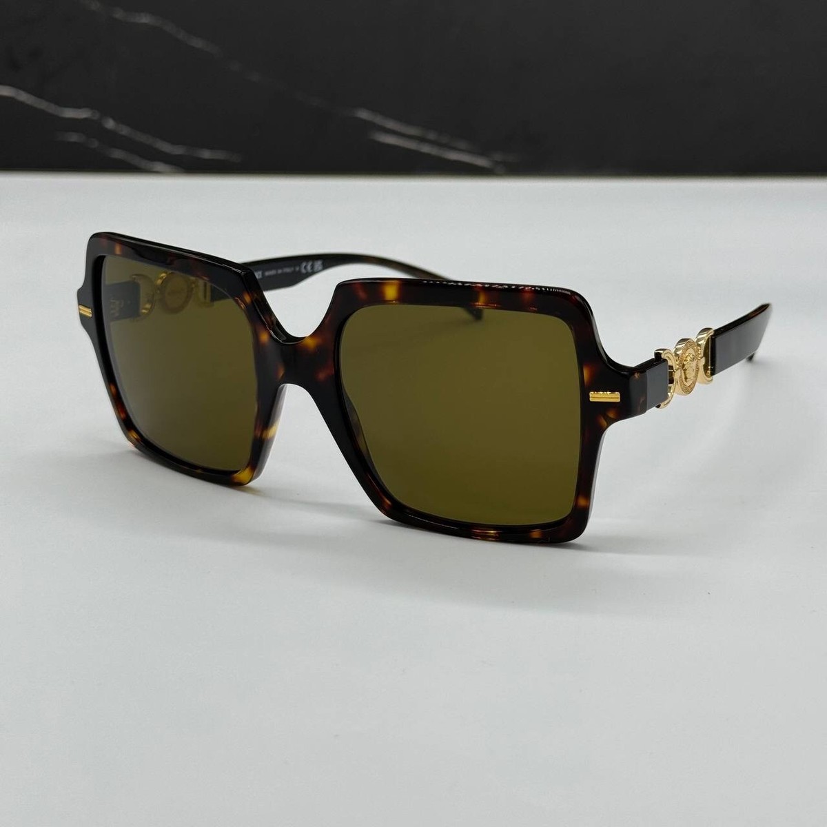 NEW MOD 4441 108/73 VERSACE HAVANA GREEN SQUARE VE4441 10873