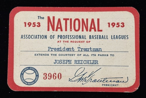 1953 Hank Aaron NAPBL Ticket Pass Age 19/22 HR/.362 Jacksonville Braves Boston⚾️