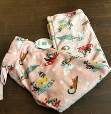 Berkshire Womens Dog Print Plush Pajama Pants New Christmas Trees Sz XL