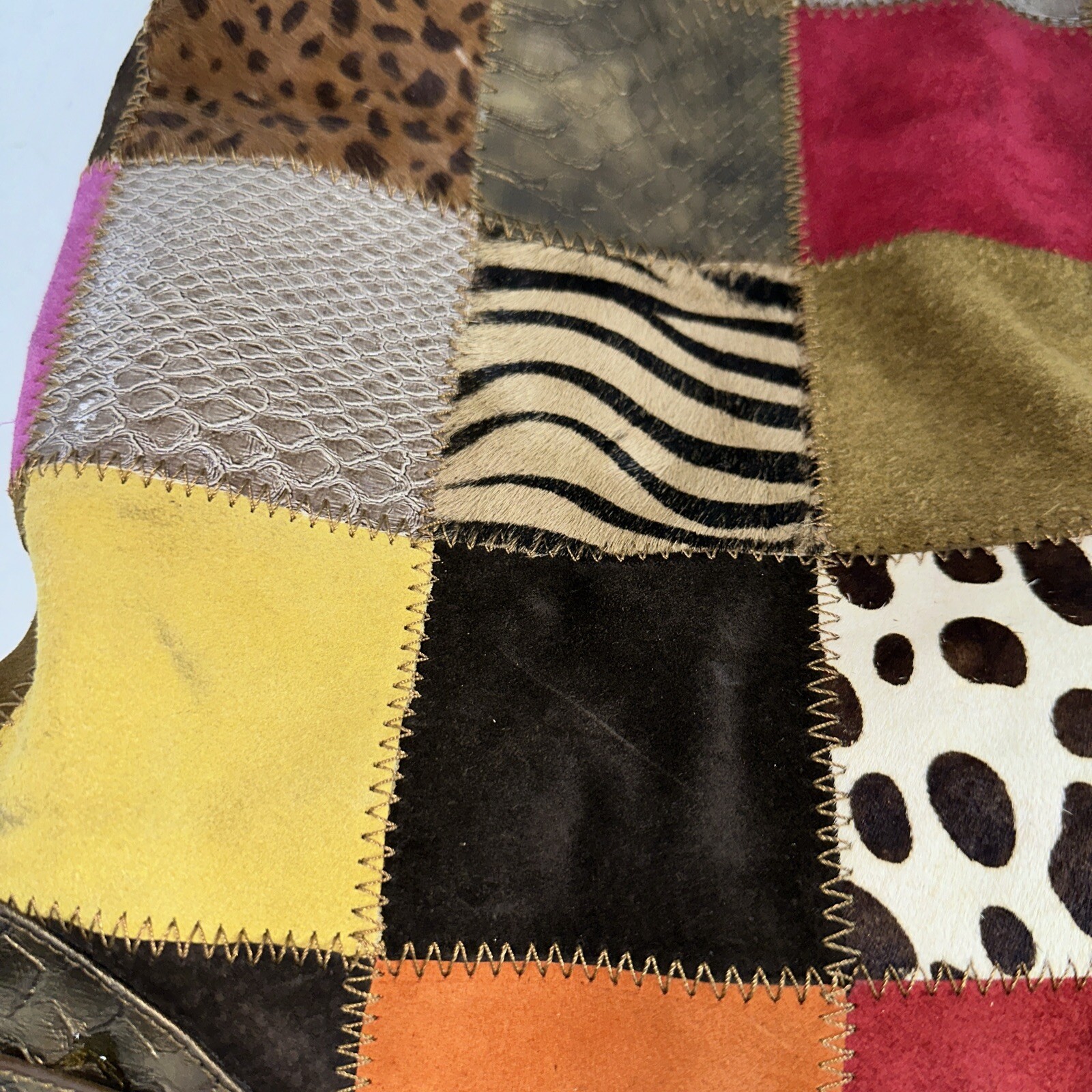 Patchwork Mixed Material Purse Shoulder Bag Tote … - image 4