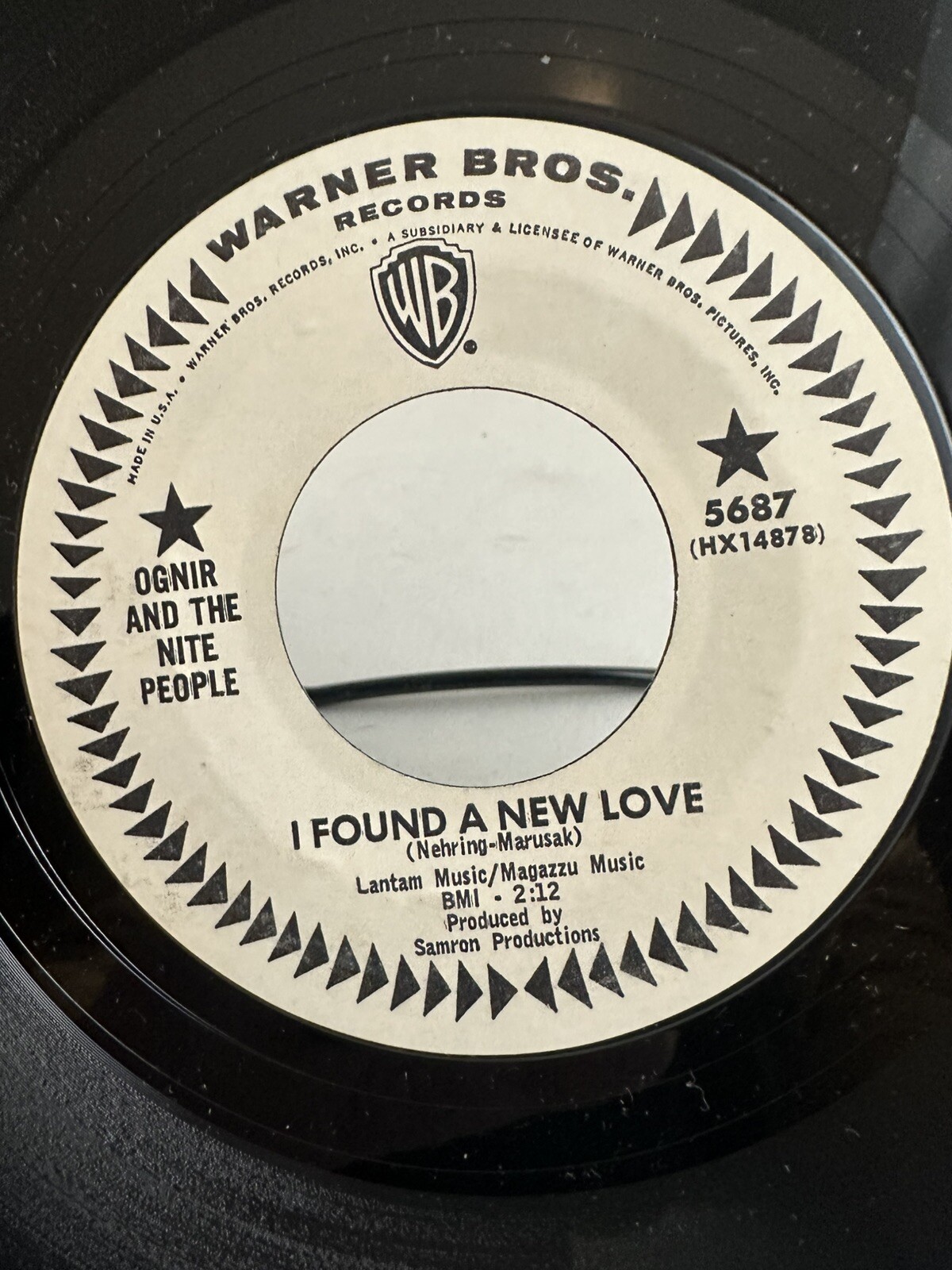 Ognir And The Nite People 45RPM - I Found A New Love/All My Heart WLP VG+